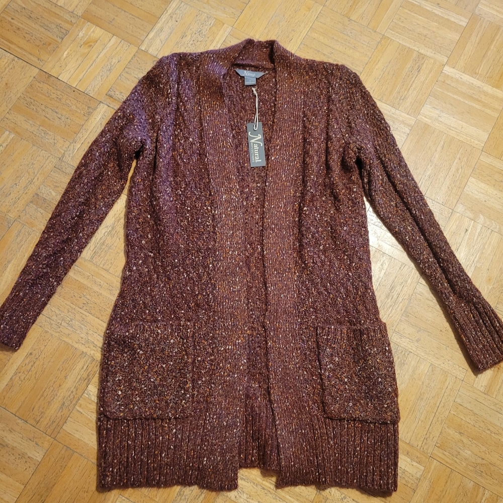 Naturals Reflections Burgundy Long Sweater sz med